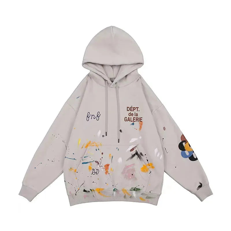 Graffiti Splash Ink Hip Hop High Street Distressed Retro Hoodie For Men And Women - Bellarte Enchanté Graffiti Splash Ink Hip Hop High Street Distressed Retro Hoodie For Men And Women
